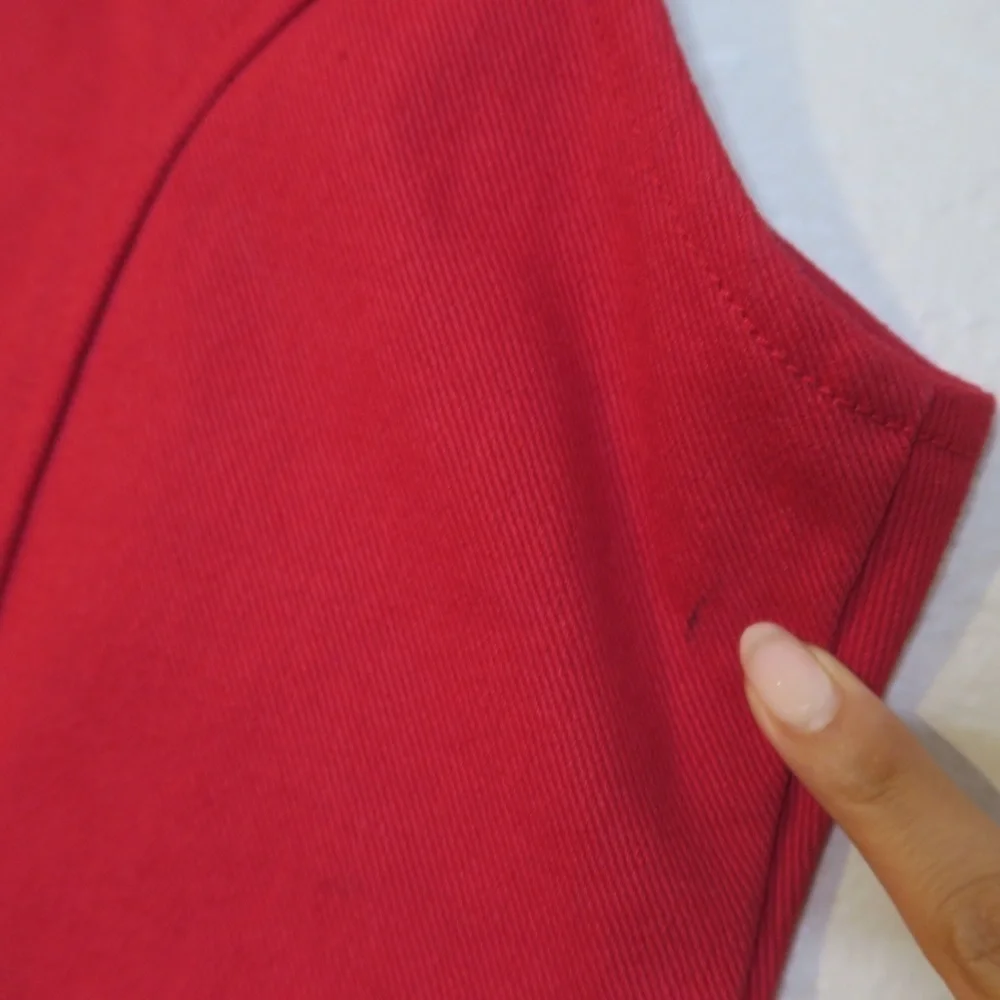 Valencia Red Western Crop Vest Cowboy Cowgirl Boho Button‎ Up Festival Concert